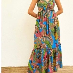 Farm Rio Totally Tuiuiu Halter Maxi Dress